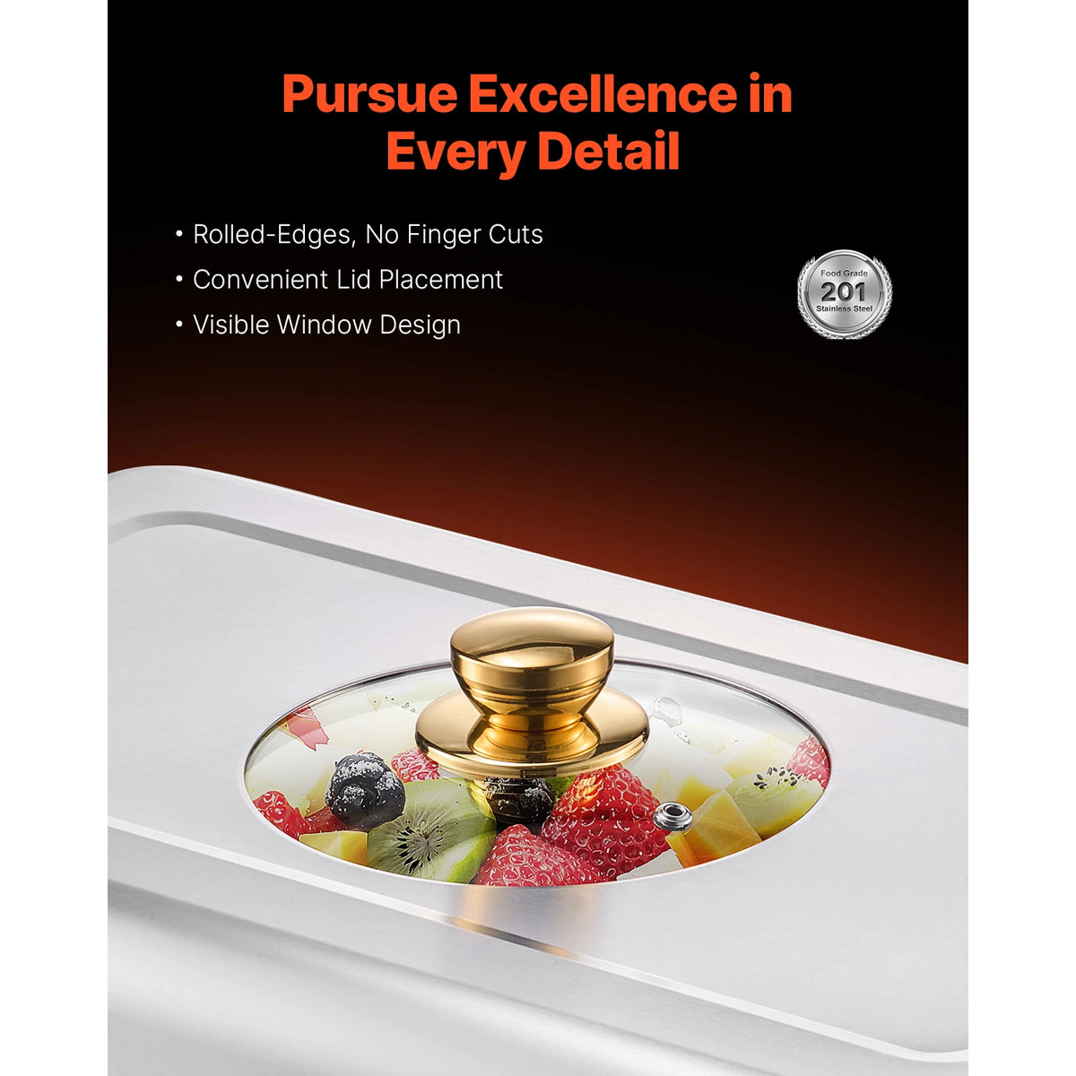 SucceBuy Stainless Steel Chafing Dish Buffet Set With Catering Pans