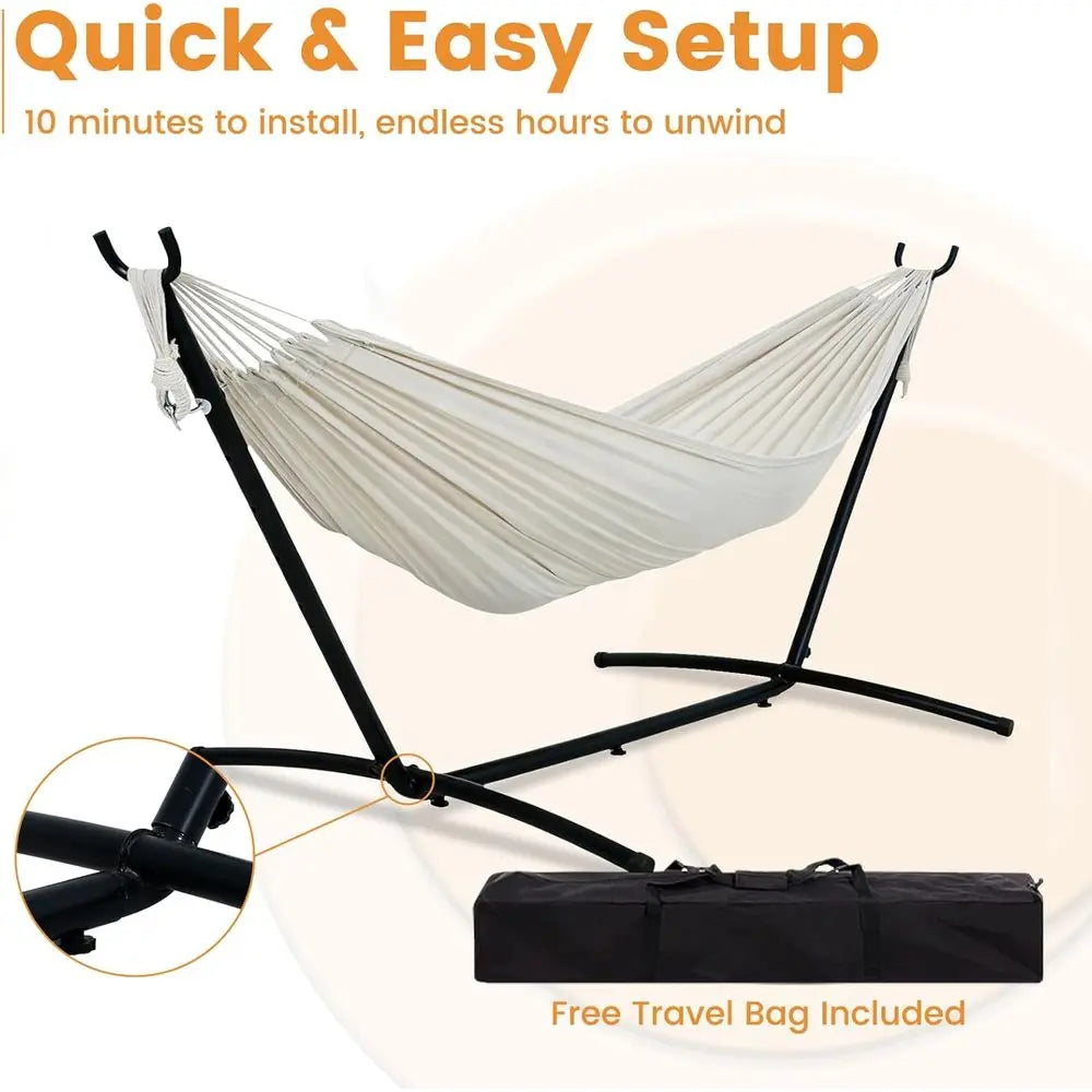 Lazy Daze Portable Hammock with Stand, ree Standing Hammocks or Indoor Outdoor Patio Yard, Has a Carrying Bag and Pillow, 9t Ste