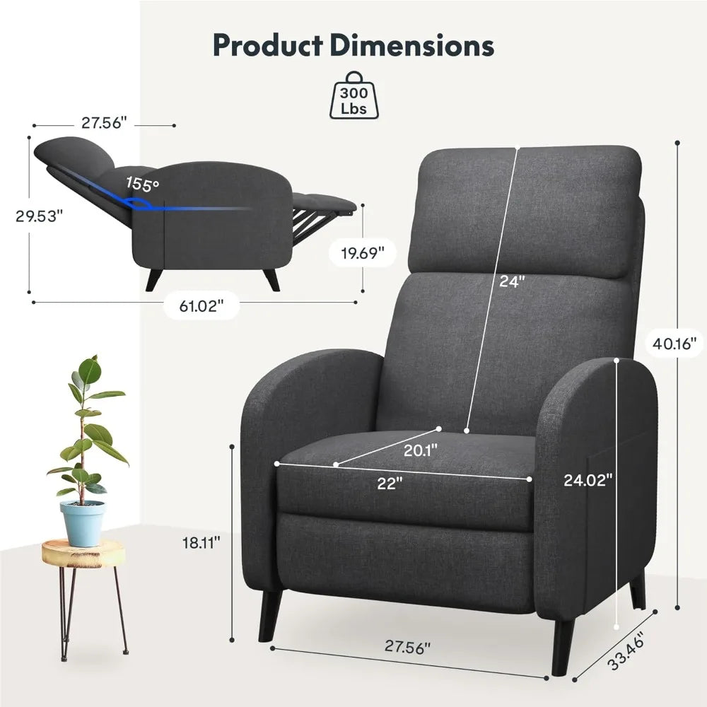 XIAOLANG Recliner Chair For Adults With Side Pockets