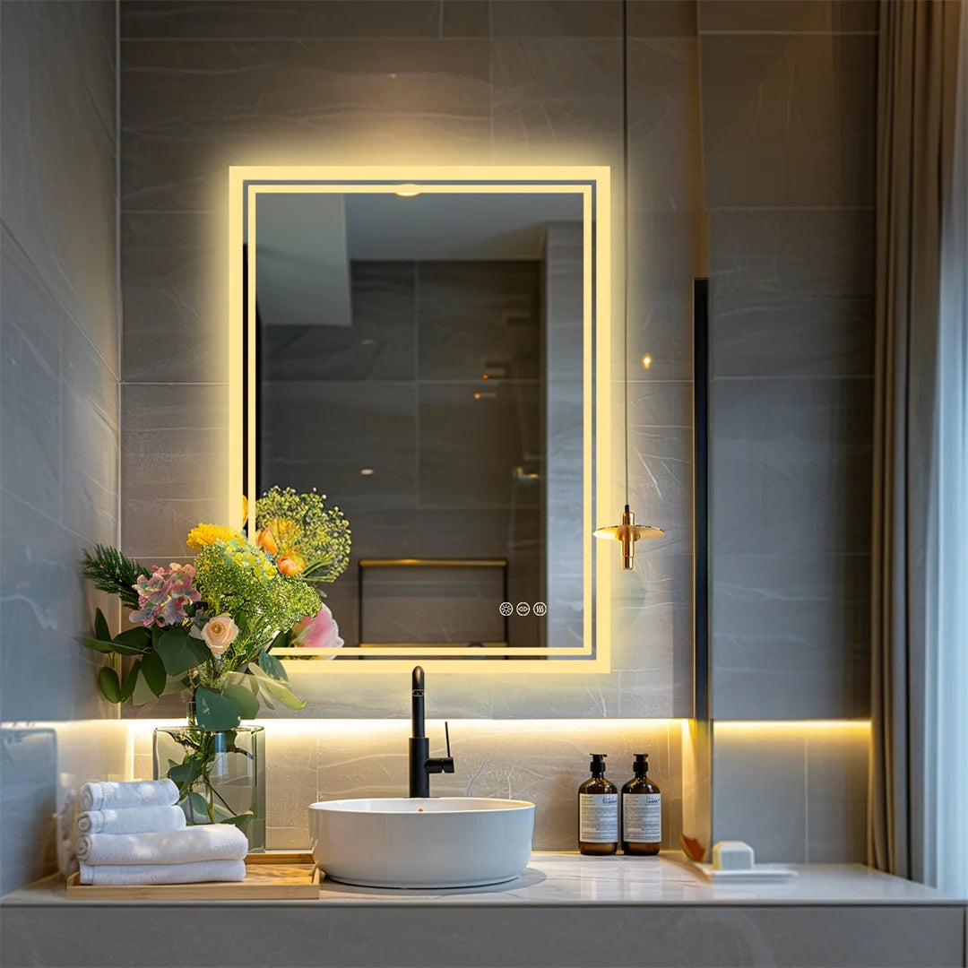LUVODI Illuminate LED Backlit Frameless Defog Dimmable Mirror