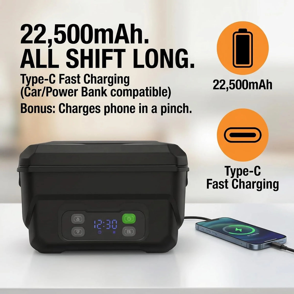 Portable Electric Heating Lunch Box With Display And Timing Function