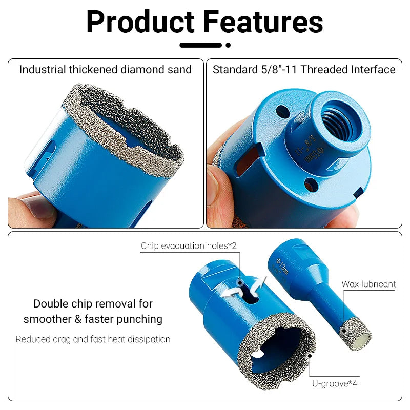 LOZLIN Brazed Diamond Core Drill Kit For Stone And Glass