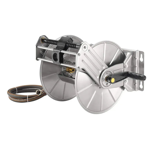 Giraffe Tools Stainless Steel Hose Reel With Crank Mount