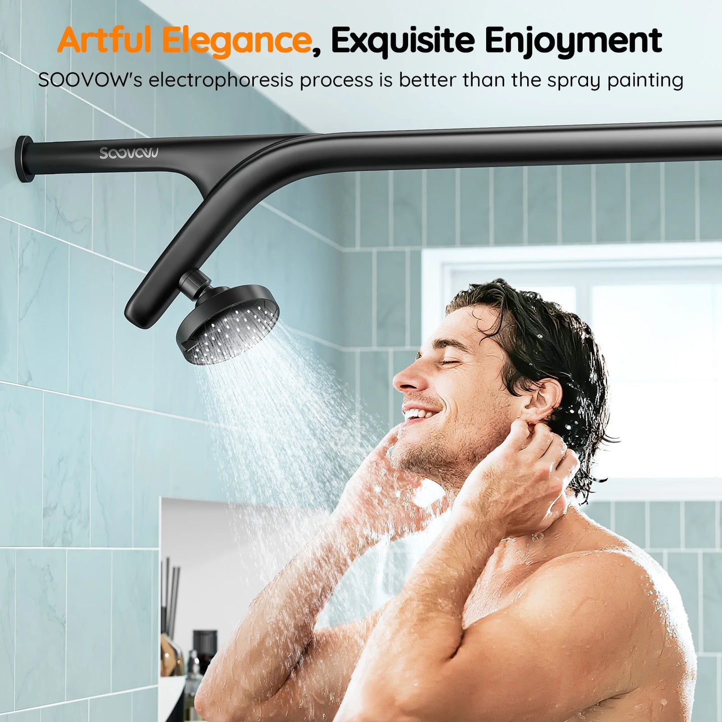 Tandem Dual Shower Head System For Couples, Two Person Showerhead