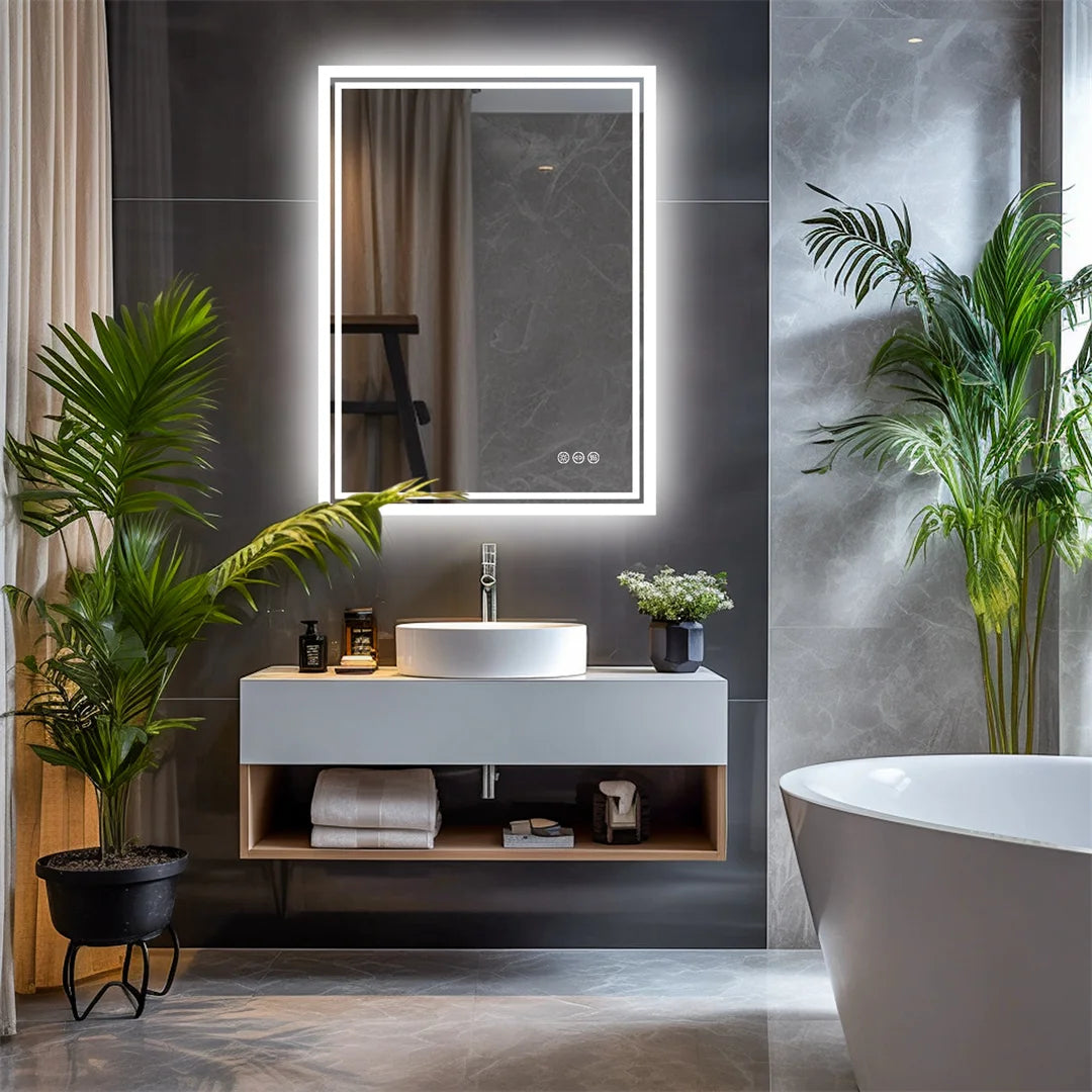 LUVODI Illuminate LED Backlit Frameless Defog Dimmable Mirror