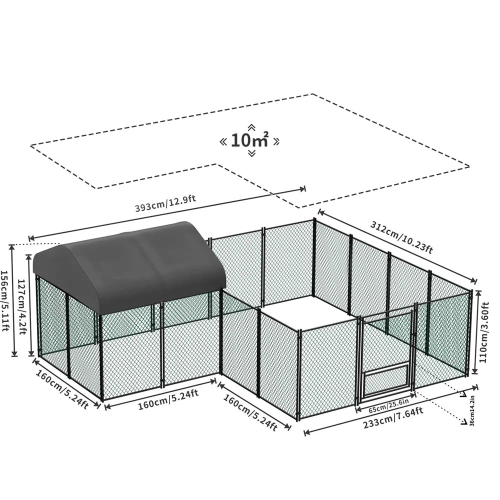 BORWART Heavy Duty Walkin Chicken Coop With UV Cover