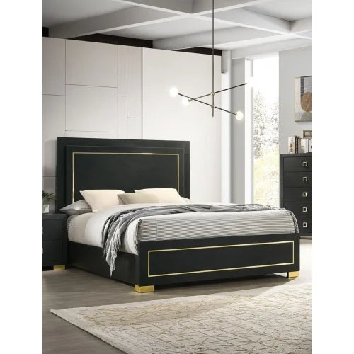 Contemporary Engineered Wood Bedroom Set With Two Nightstands