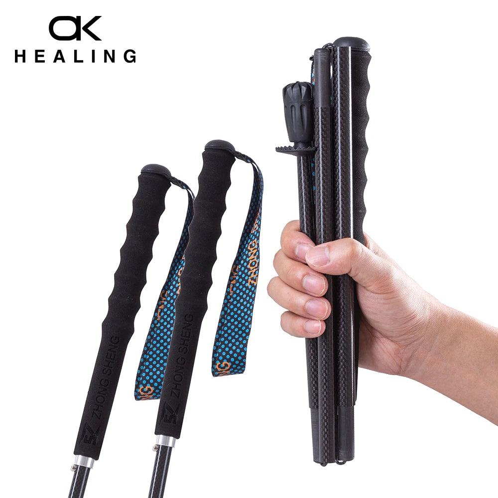 Okhealing Lightweight Carbon Fiber Collapsible Trekking Poles