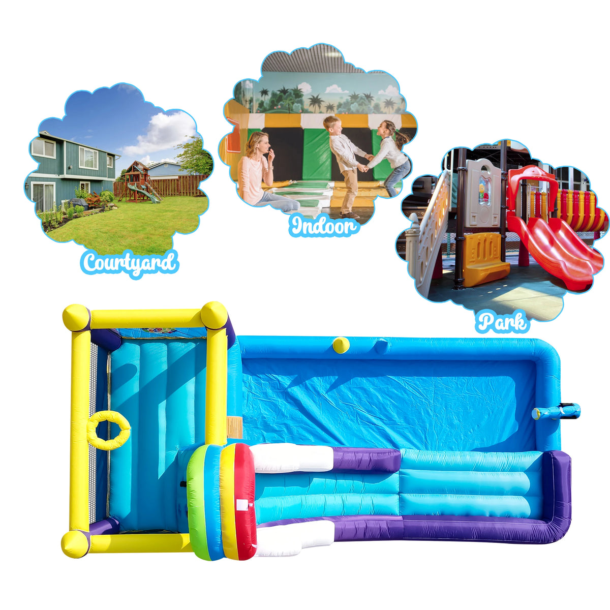RTS Inflatable Water Slide With Splash Pool For Kids