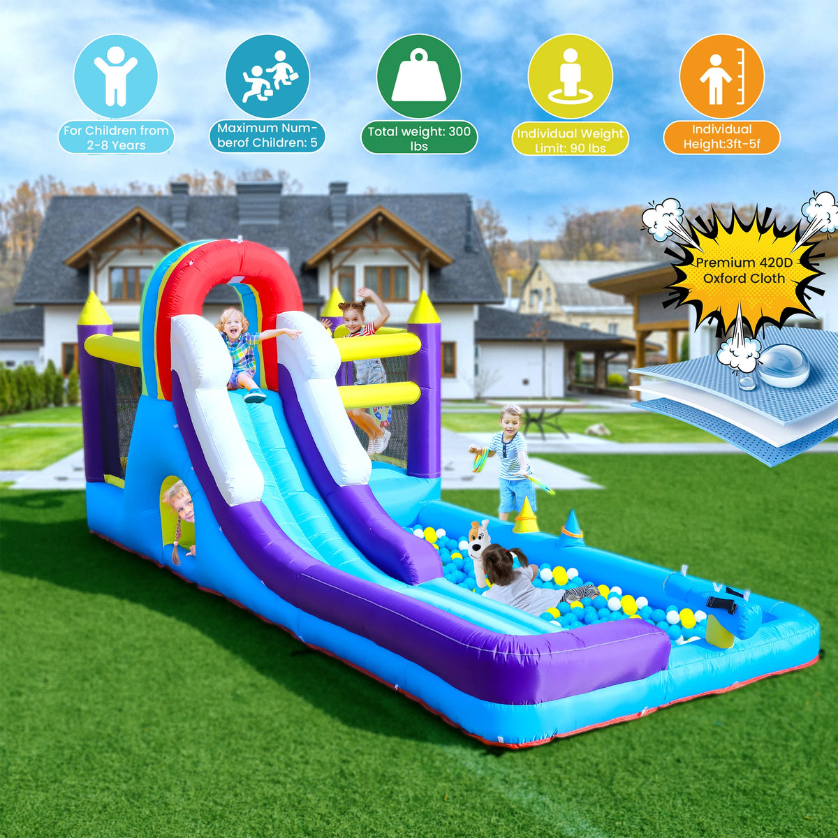 RTS Inflatable Water Slide With Splash Pool For Kids
