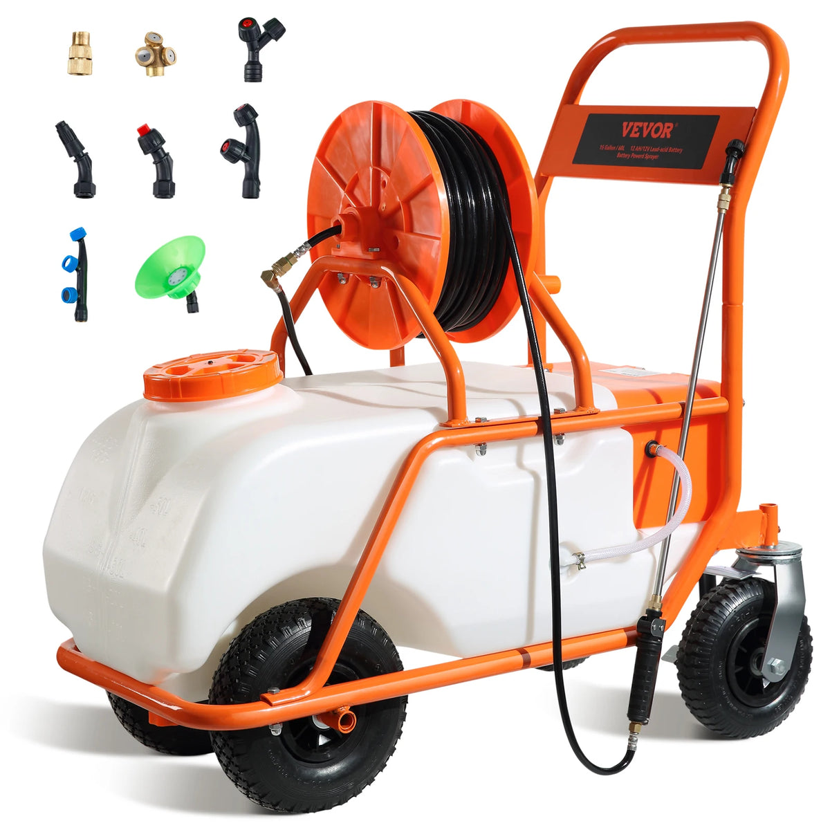 SucceBuy Battery Powered Garden Sprayer With Wheeled Cart