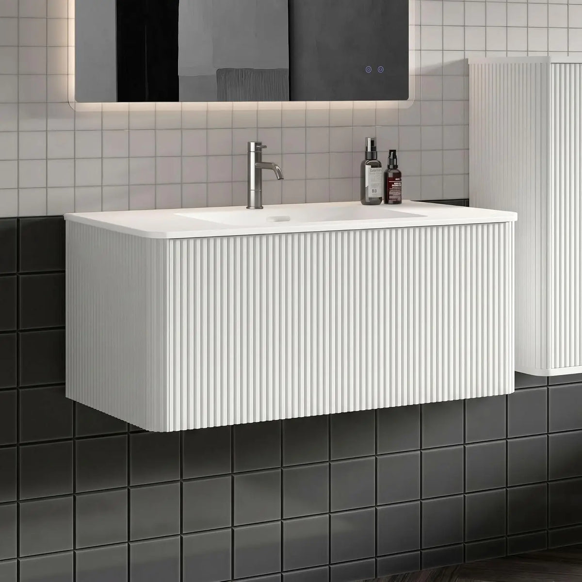 Custom Modern Floating Bathroom Vanity With Sink And Soft Close