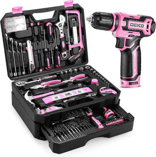DEKO Home Mechanic Toolbox With 12V Cordless Drill Storage Case