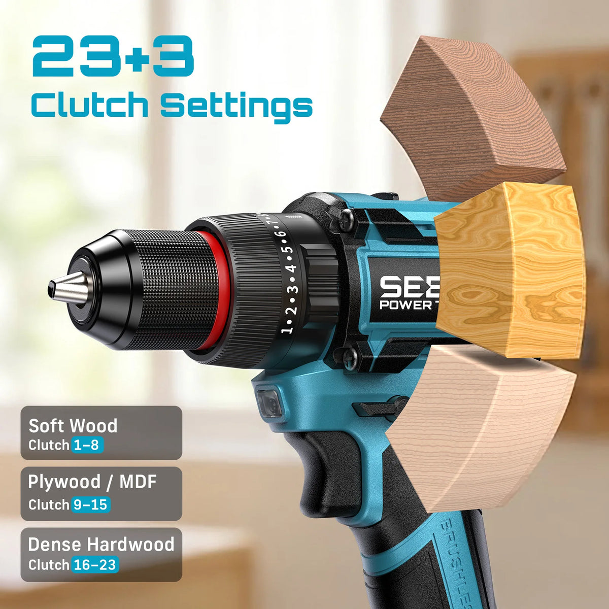 Seesii Cordless Brushless Drill And Impact Driver Combo