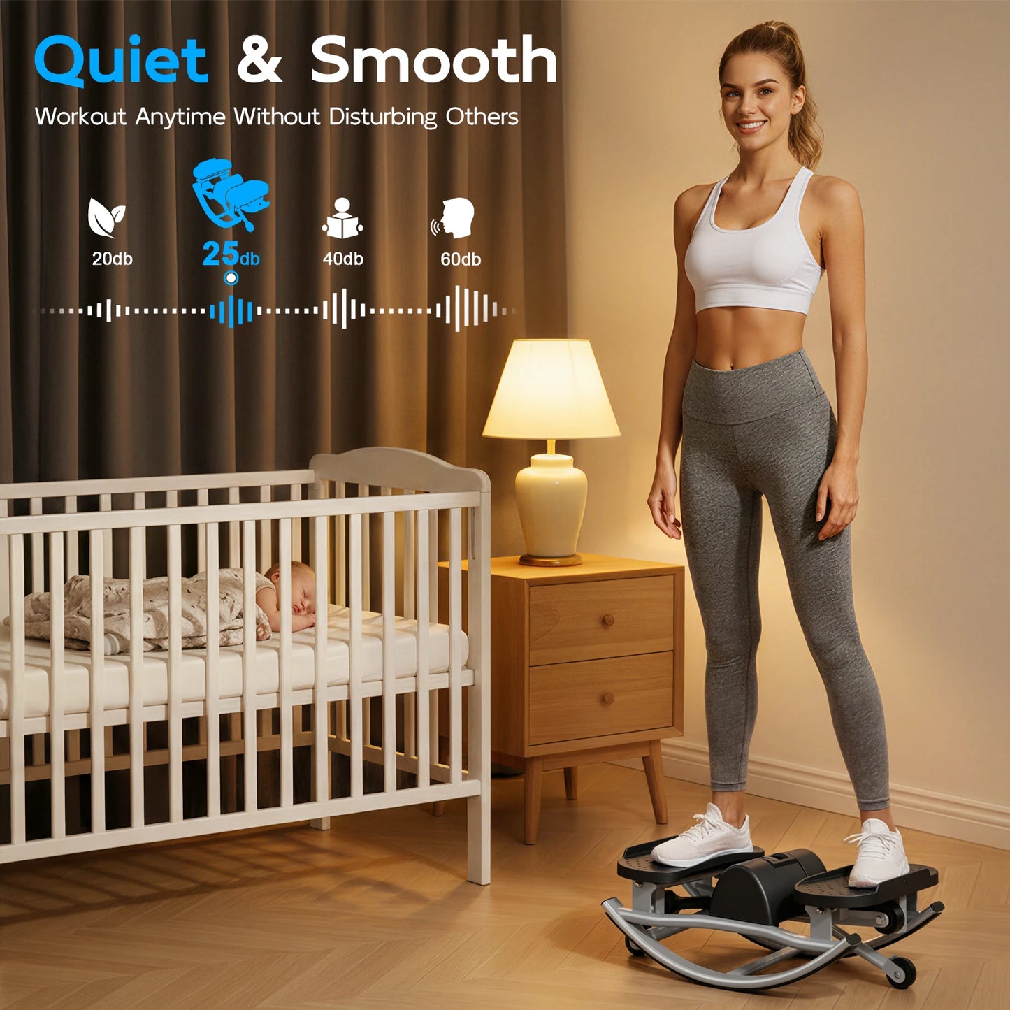 Swing Stepper Machine With Digital Display For Full Body Workout