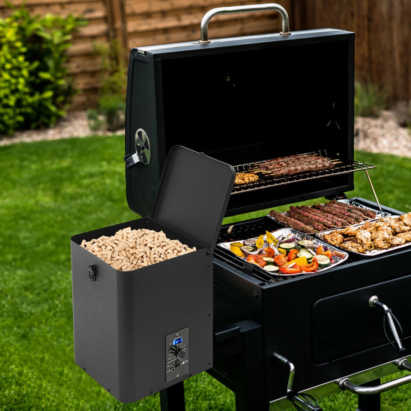 Pellet Smoker Hopper Assembly Kit With Precision Temperature Control