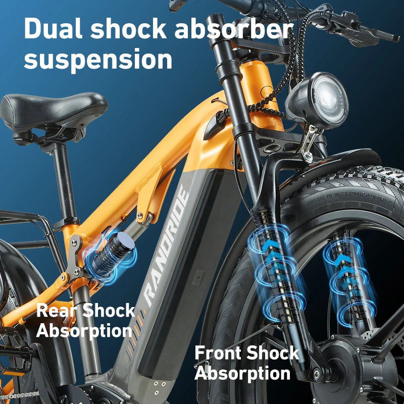RANDRIDE Dual Motor Electric Mountain Bike With Hydraulic Brakes