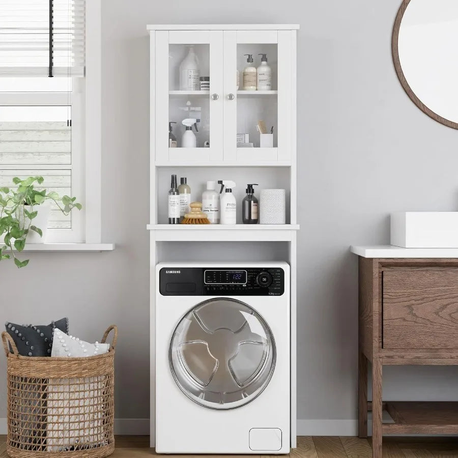 XIUWO Over The Toilet Storage Cabinet With Anti Tip Device