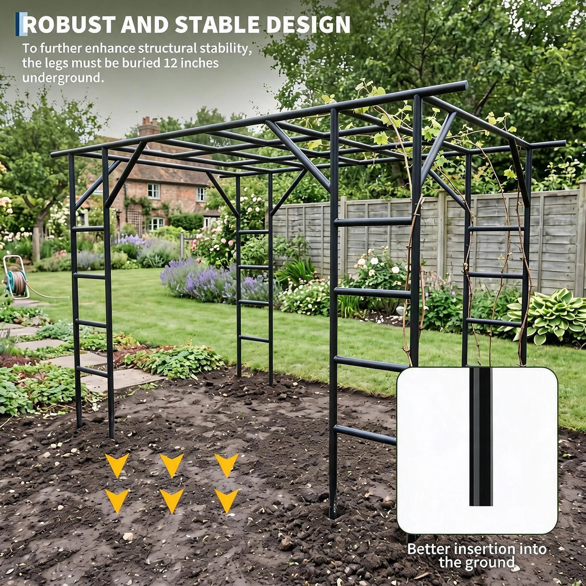 HiMISS Heavy Metal Garden Arch Plant Trellis For Climbing Vines