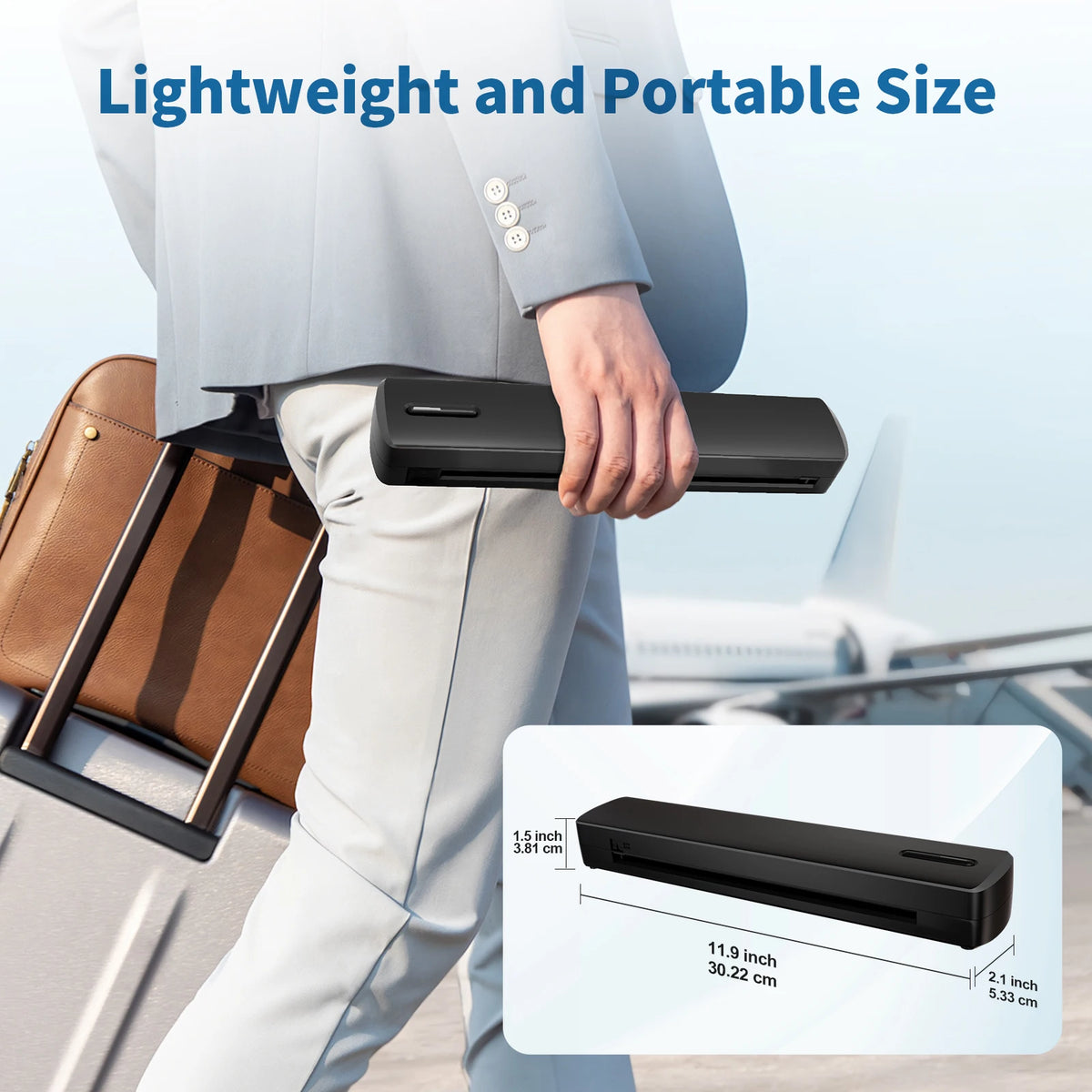 Portable A4 Thermal Bluetooth Wireless Printer 203dpi Photos PDF Document Printing Machine For Office Work Home School Travel