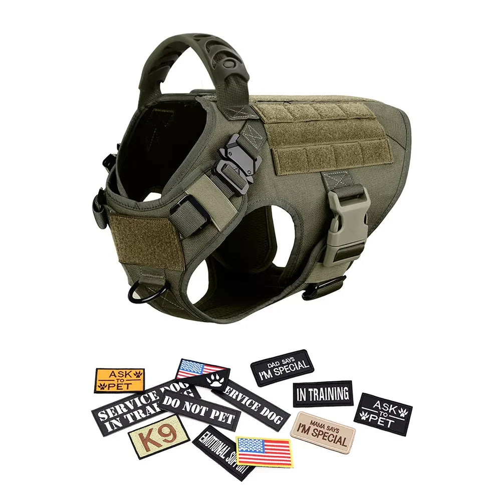 PetraVel Tactical Dog Vest Harness Set With Quick Release Buckle
