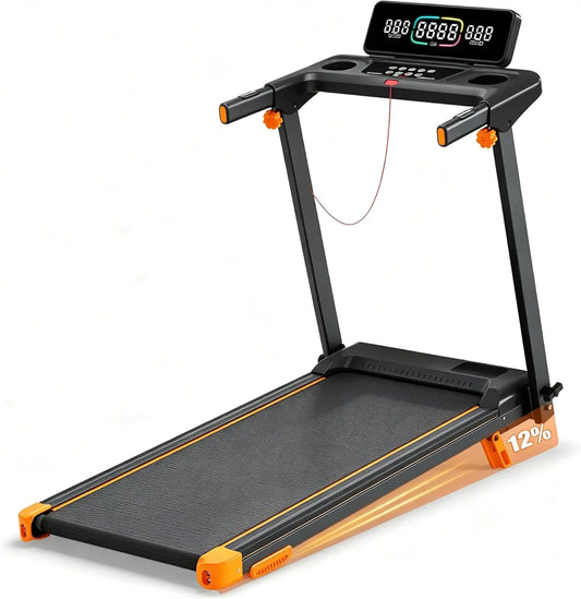 Folding Walking Pad Treadmill with 12 Percent Incline and App