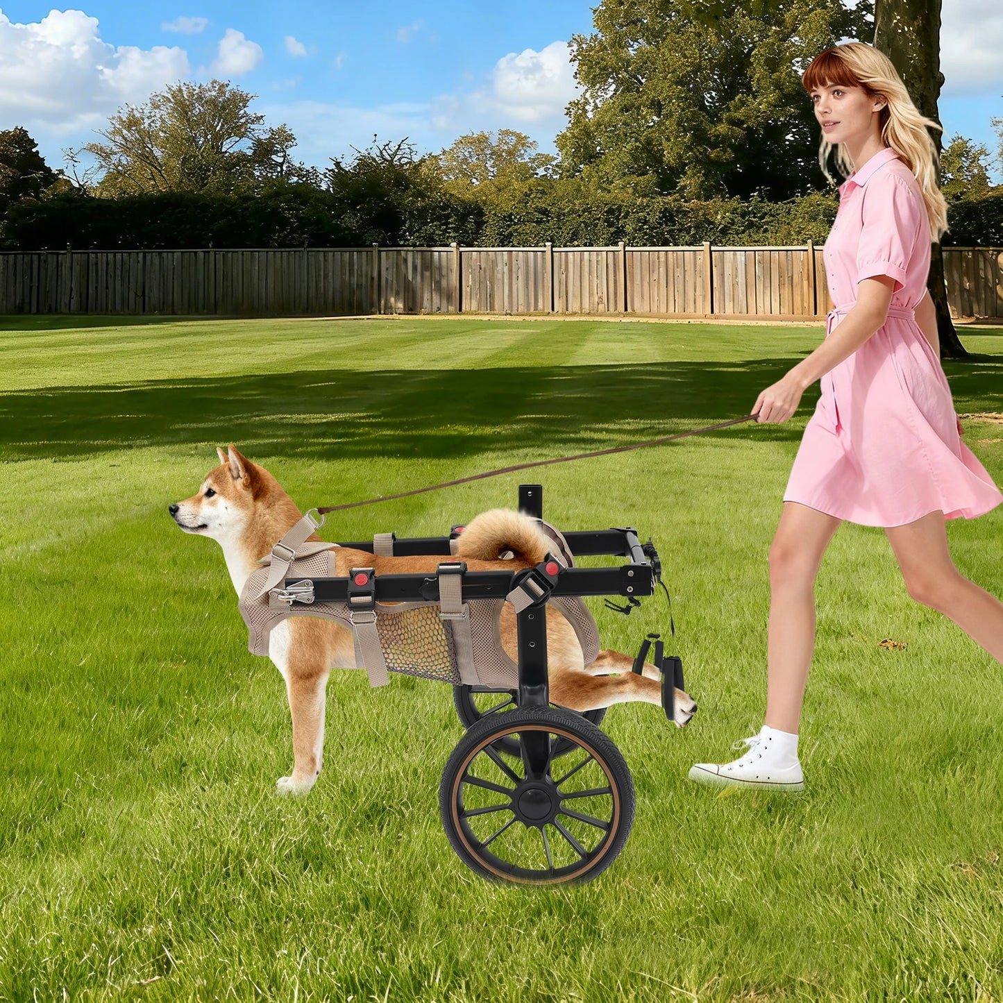 Bymaocar Aluminum Dog Wheelchair For Hind Legs Up To 65kg