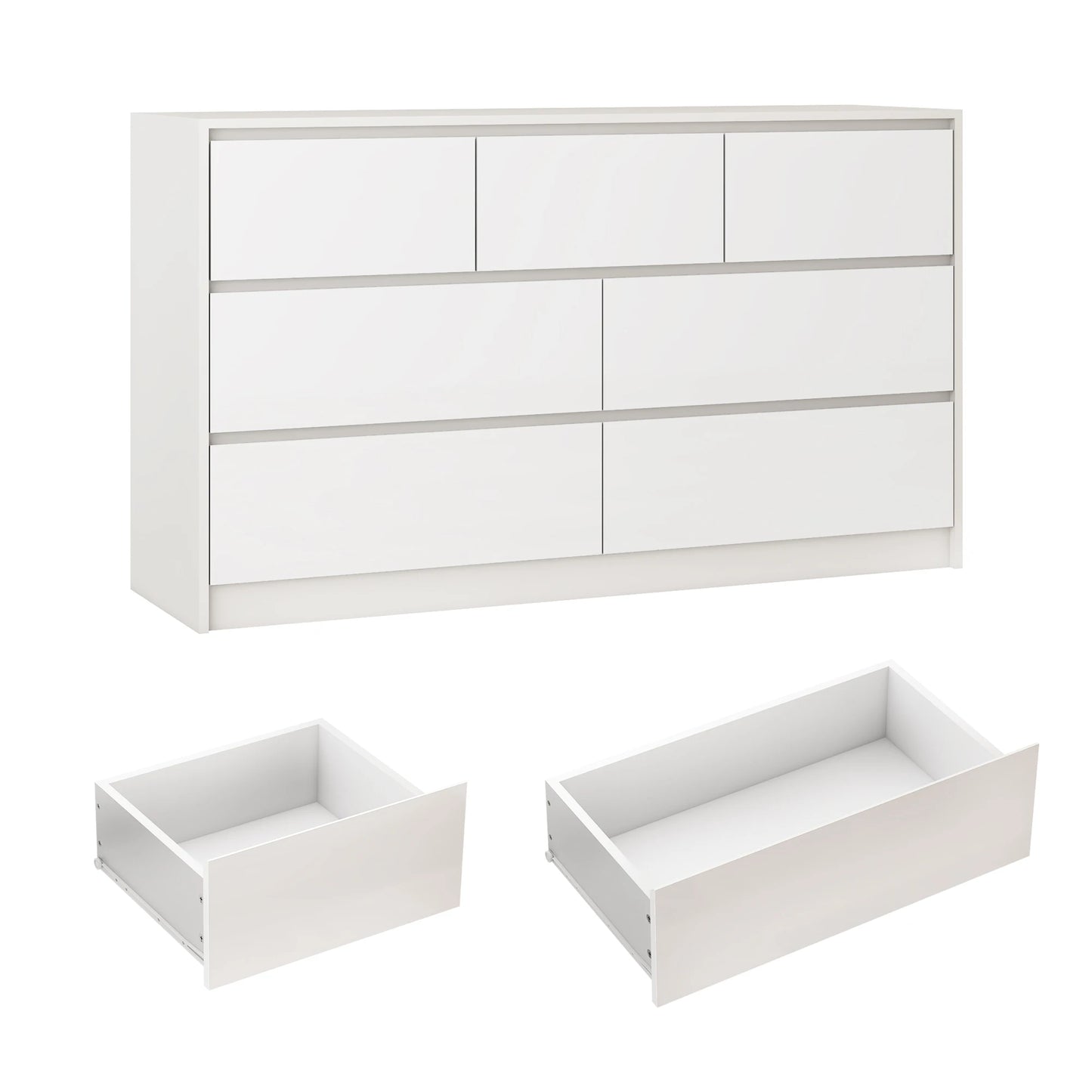 QiaoShiRen 7-Drawer Dresser, Modern Wooden Chest of Drawers
