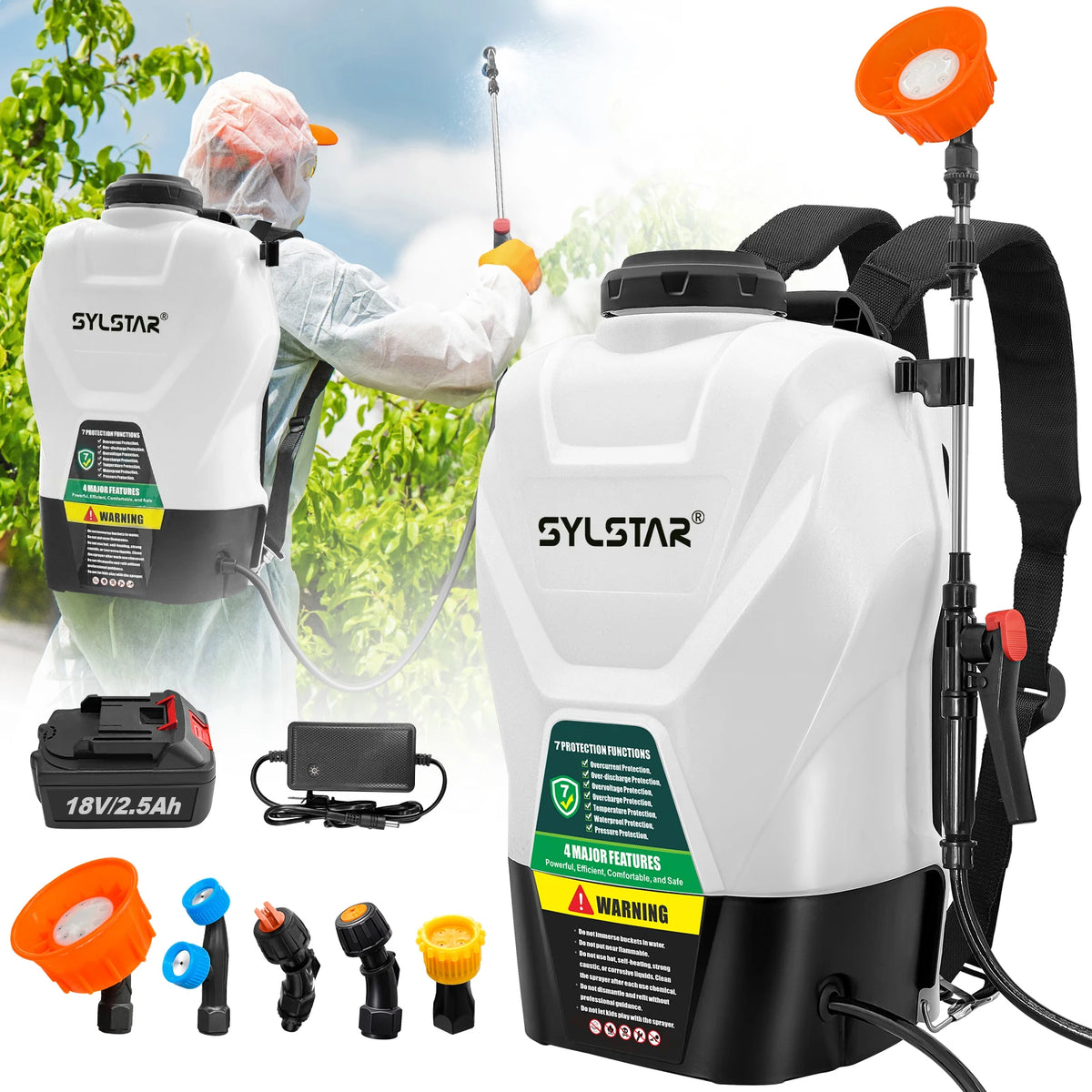 Rechargeable Electric Backpack Sprayer With Telescopic Wand For Garden Use