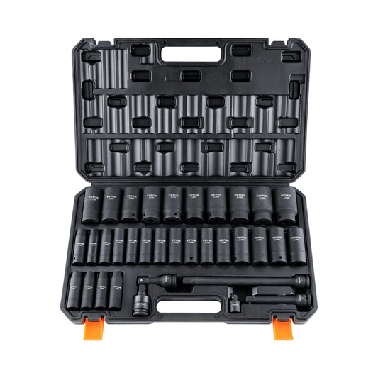 SucceBuy Impact Socket Set Deep SAE Metric Cr-V Alloy Steel