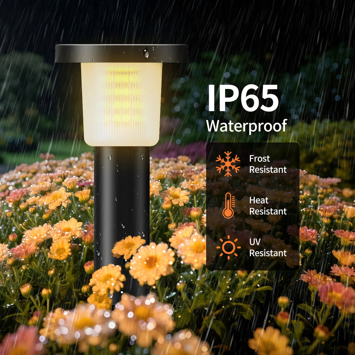 Intelamp 2 Pack Solar Pathway Lights Outdoor Waterproof Garden