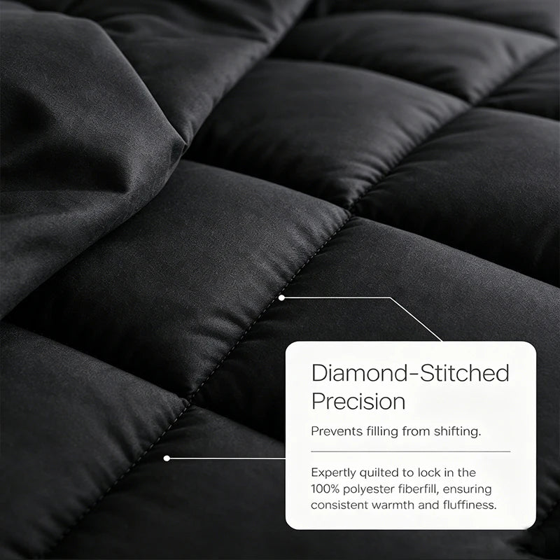EasYum Brushed Polyester Bedding Set With Quilted Comforter