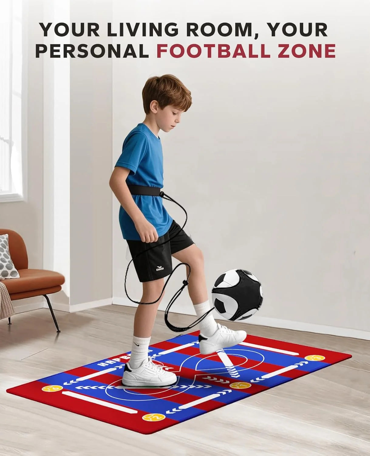 HAPBEAR Soccer Training Mat Anti Slip Footwork And Ball Mastery