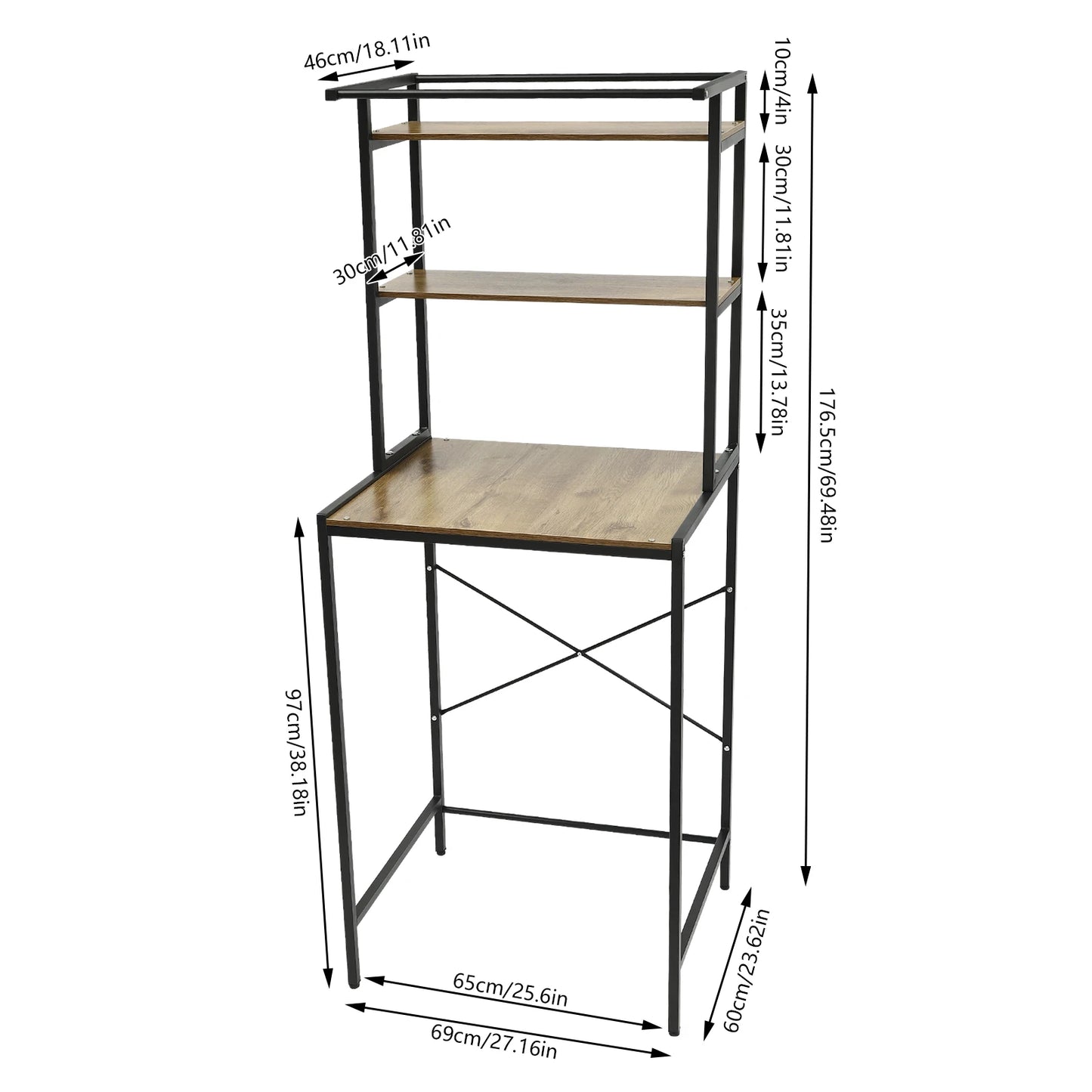 Bymaocar 3 Tier Washing Machine Shelving Unit Laundry Organizer