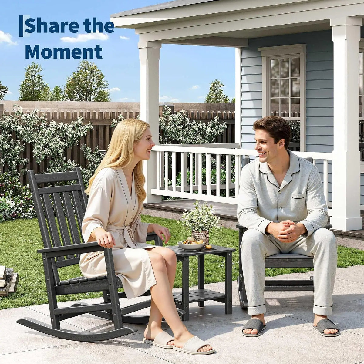Garvee Multifunctional Rocking Chair With Side Table For Patio