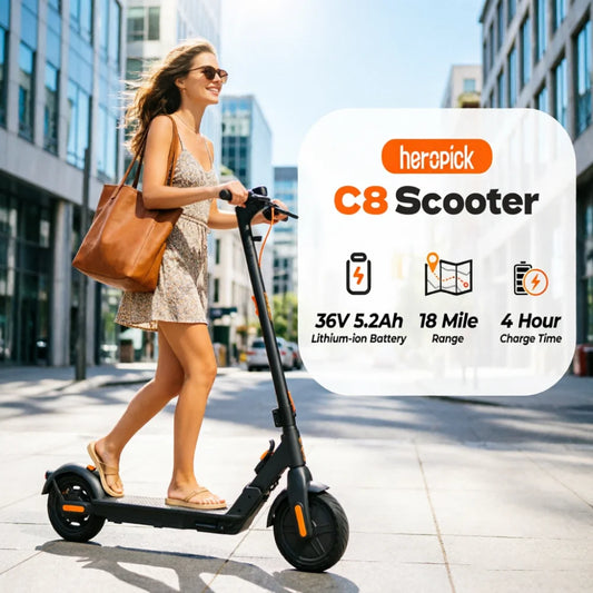 HeroPick C8 Adult Electric Scooter 350W 19 Mph Foldable