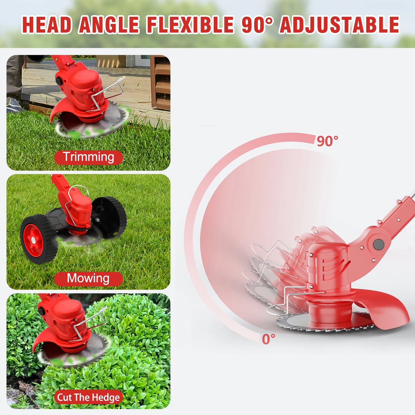 21V Cordless Weed Wacker 3 In 1 Trimmer Edger System