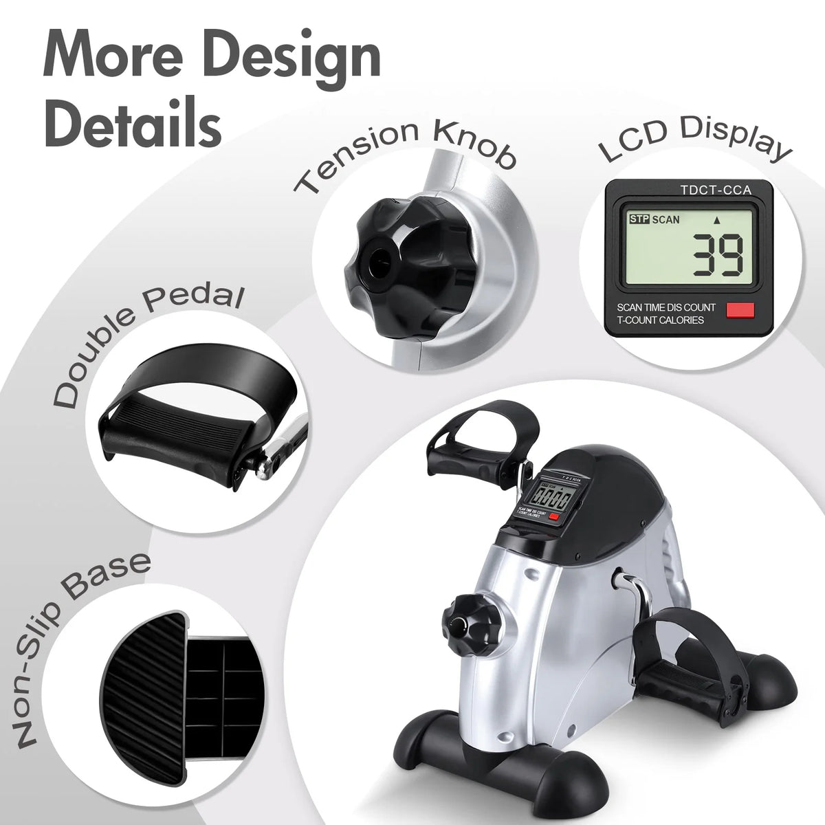 Mini Under Desk Pedal Exerciser Bike With Digital Display
