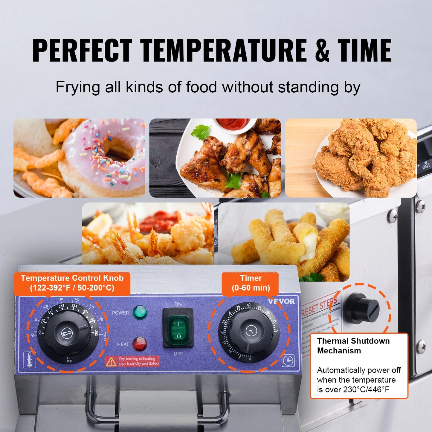 SucceBuy Electric Deep Fryer With Dual Removable Tanks