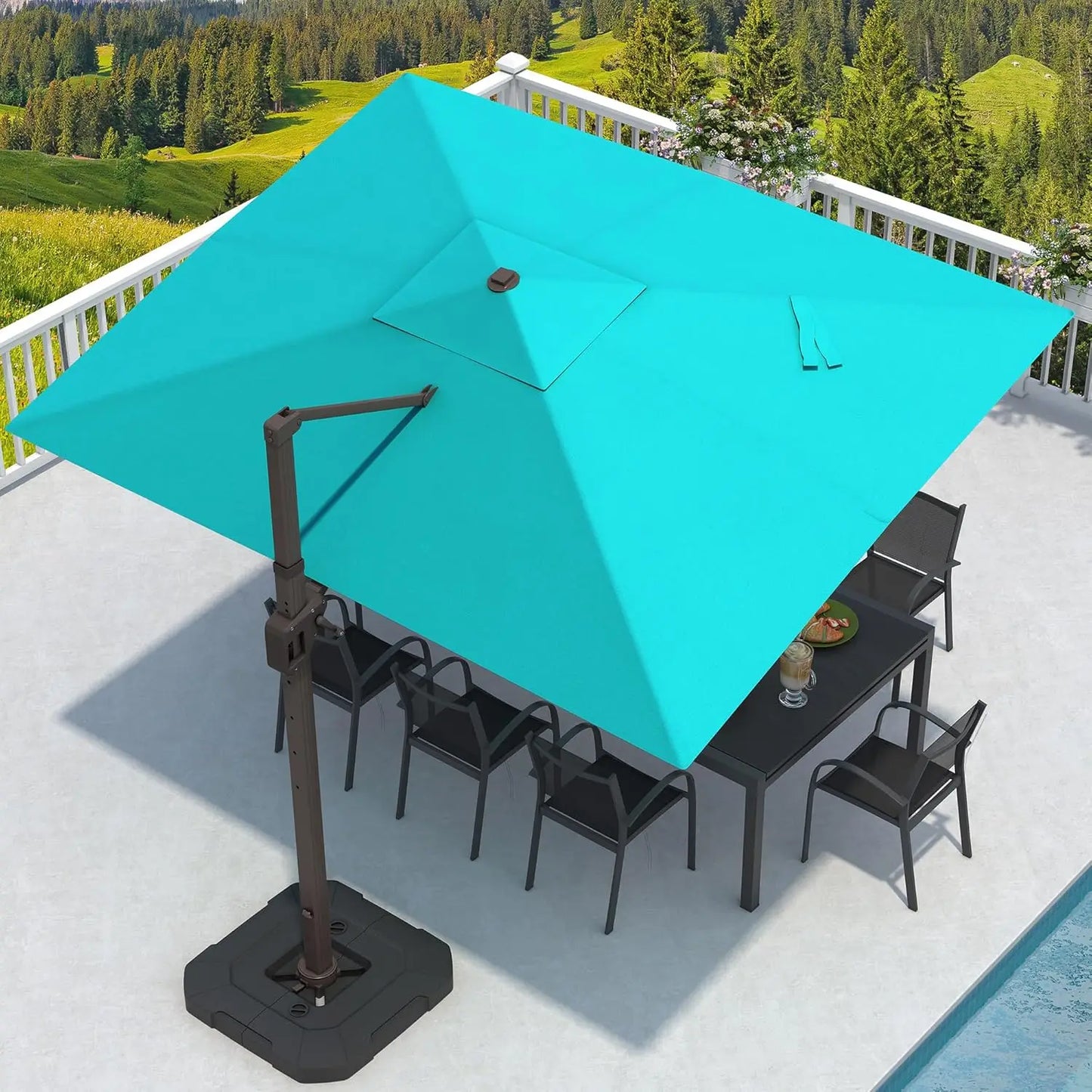 Cantilever Patio Umbrella With Base Included Rectangular Offset 7 Tilts