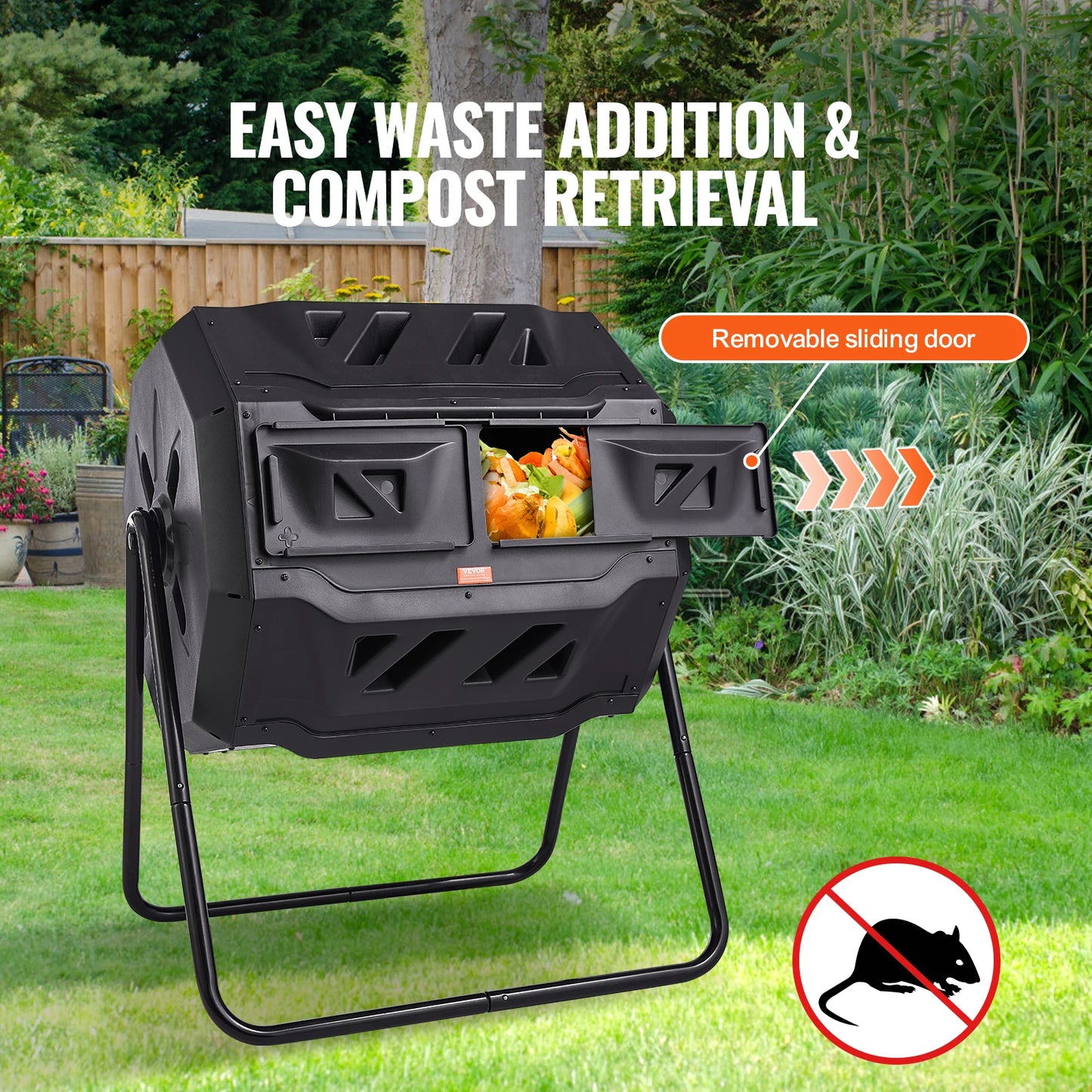 SucceBuy Dual Chamber Compost Tumbler Bin BPA Free