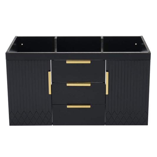 Wall Mounted Bathroom Vanity Without Sink With Two Drawers