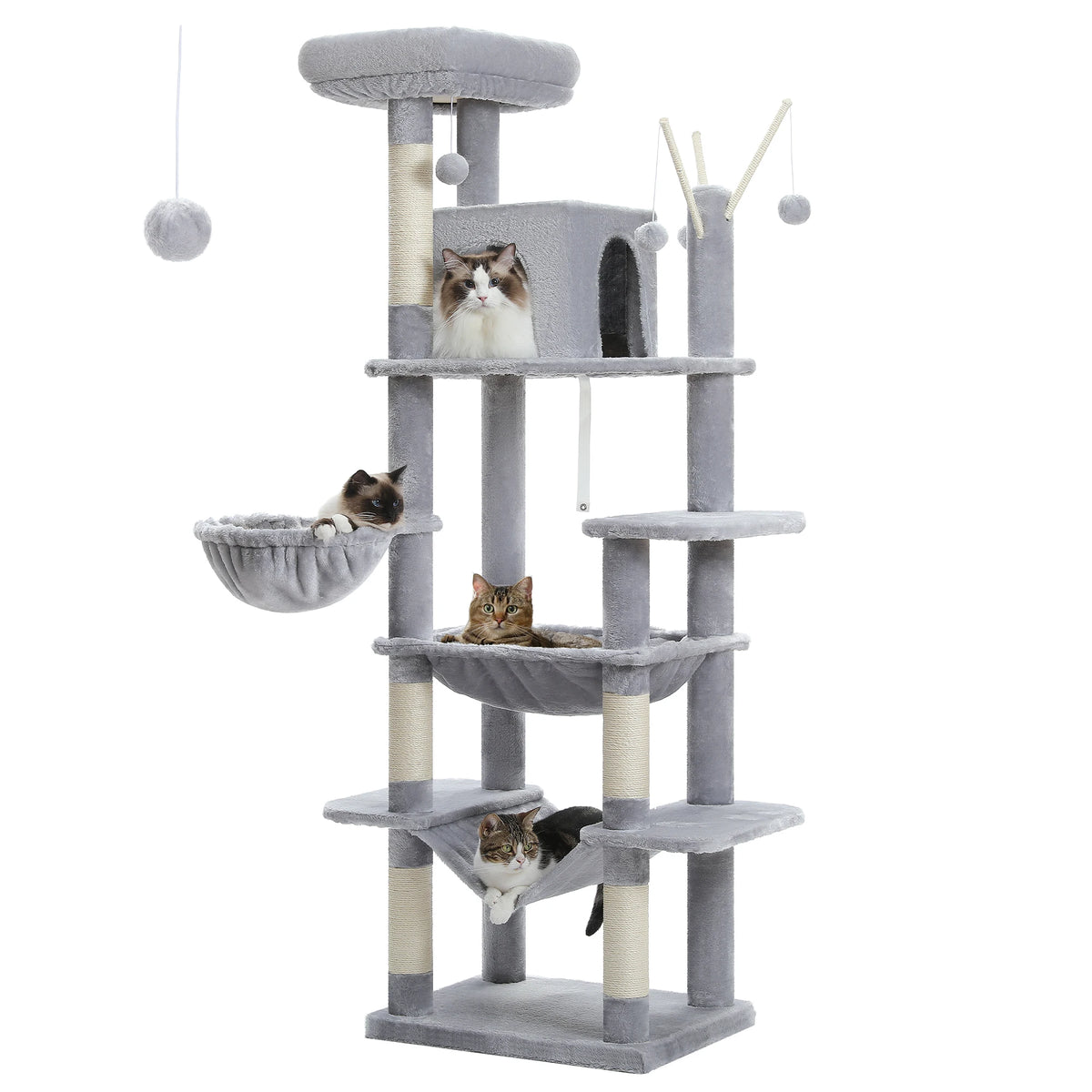 Pawz Road Multi Level Plush Cat Tree With Scratching Posts And Perches