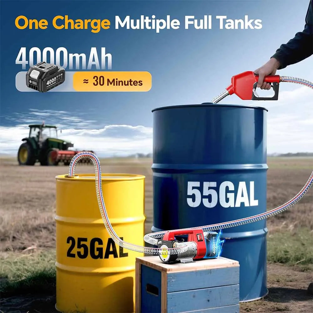 Taskstar Cordless Fuel Transfer Pump 12GPM Kit With 21V Battery