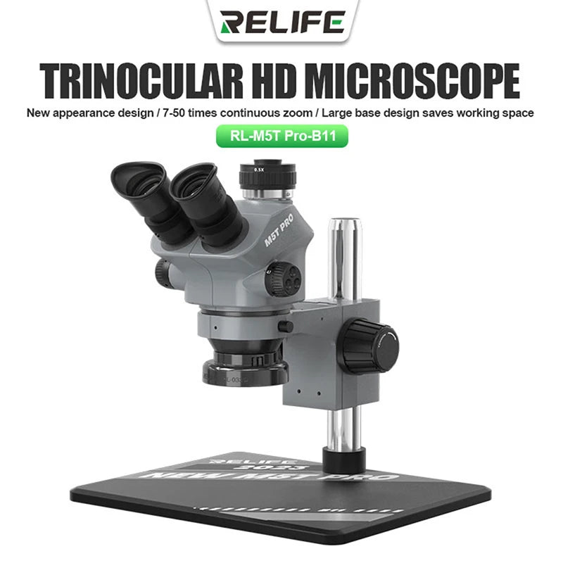 Relife RL-M5T Pro Trinocular HD Microscope With 4K Camera
