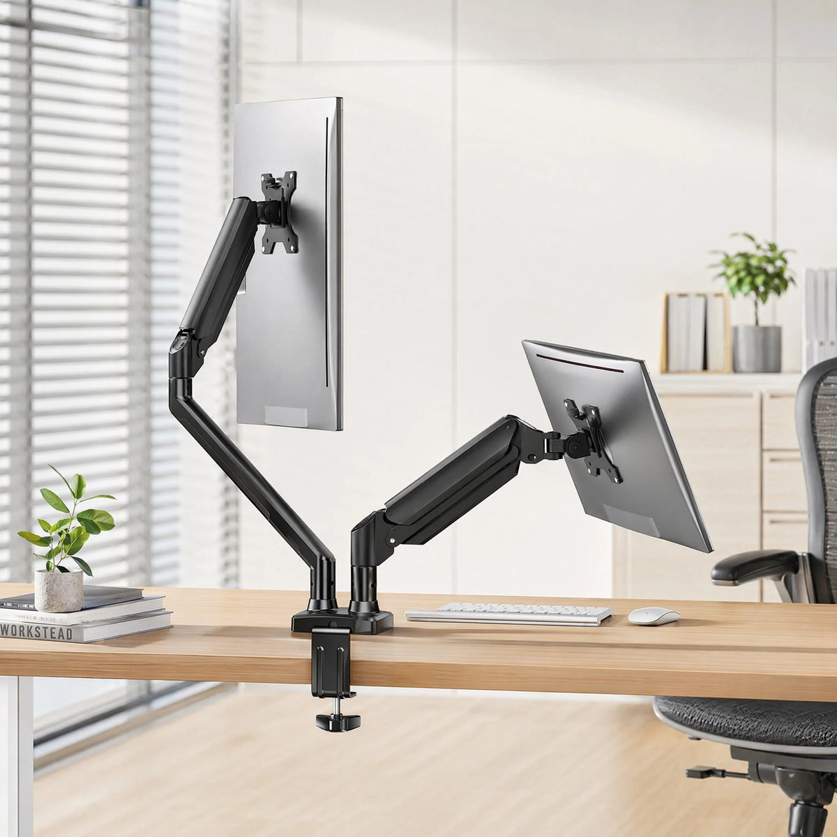 K Kyspho Adjustable Dual Monitor Mount With Stable Vesa Support