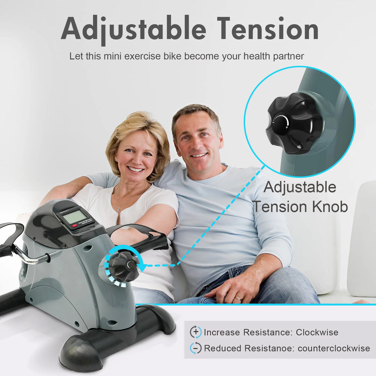 Mini Under Desk Pedal Exerciser Bike With Digital Display