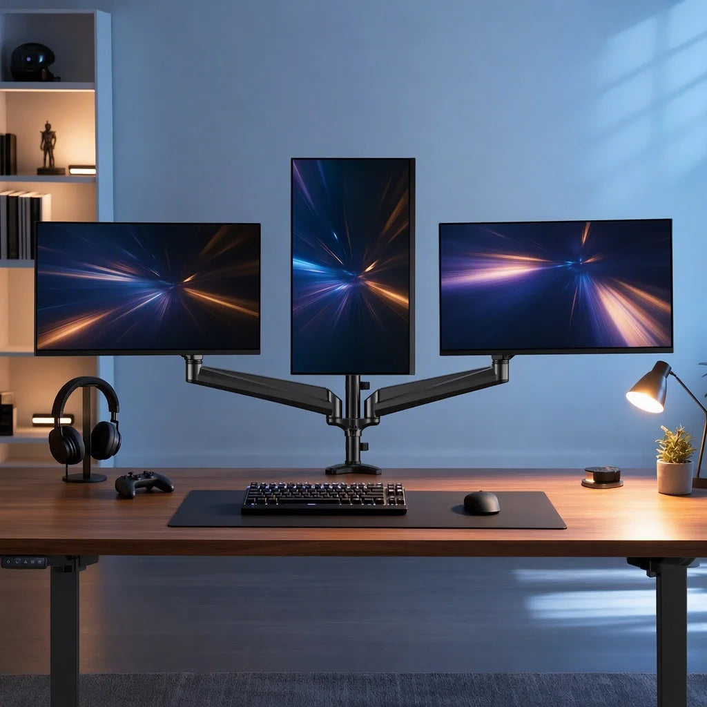 K Kyspho Articulating Triple Monitor Mount For Home Office