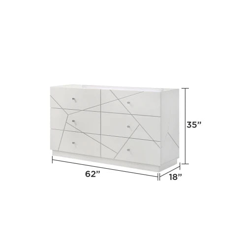 Queen 5-Piece Bedroom Set with Modern Lacquer Finish LED Lighting