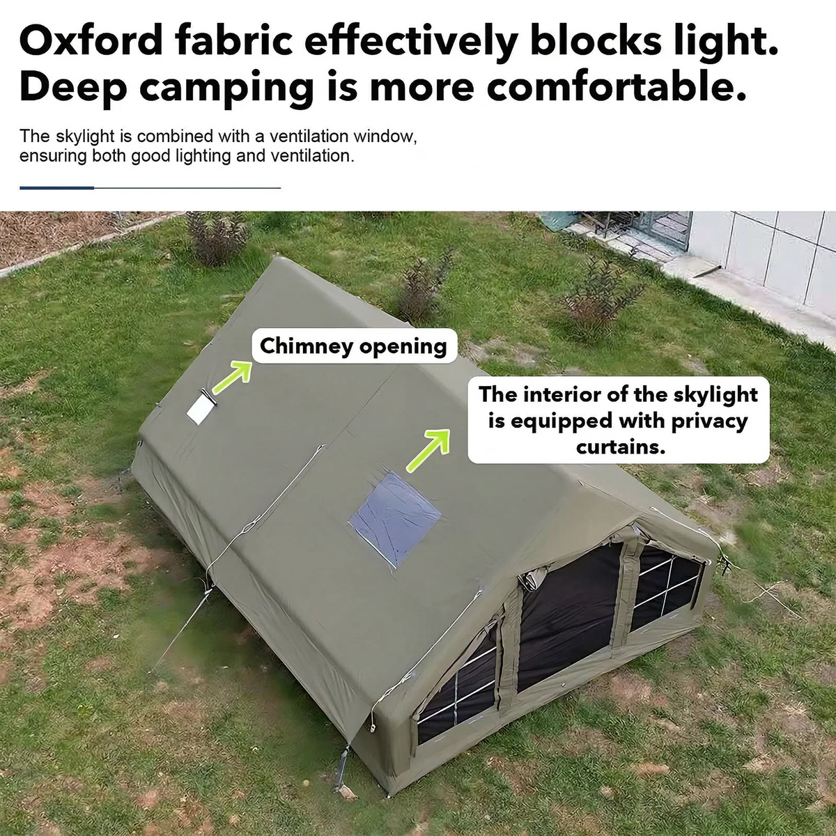 SENLEETO Inflatable Glamping Tent With Waterproof Mat And Stove Jack
